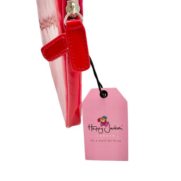 Happy Jackson Tablet Case Red Hello Beautiful Shiny Vinyl Padded Pink Inside NWT - Picture 4 of 14